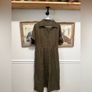 Zara Olive Midi Dress